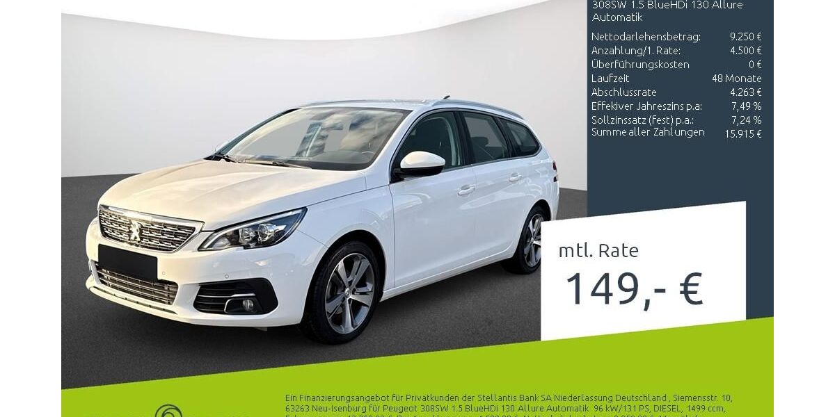 Peugeot 308 77.562 km 13.789 &euro; Bocholt 46395
