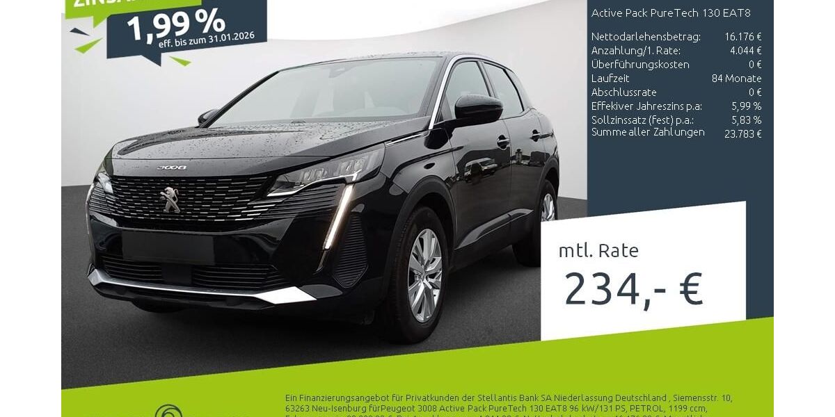 Peugeot 3008 17.252 km 20.220 &euro; Borken 46325