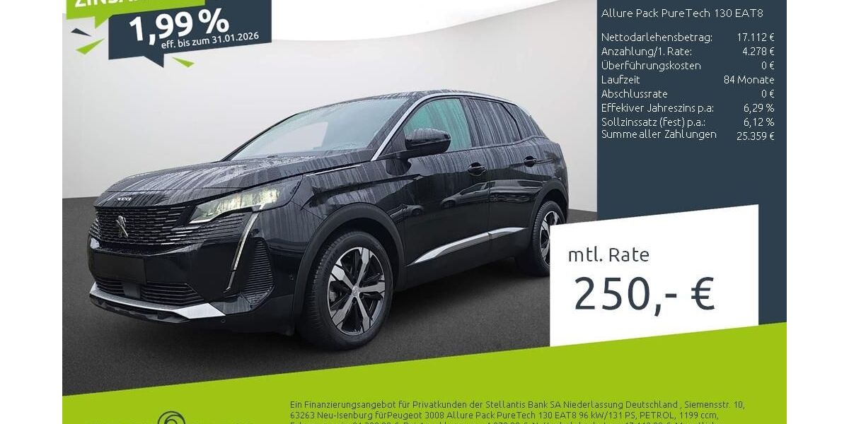 Peugeot 3008 20.809 km 21.880 &euro; Borken 46325