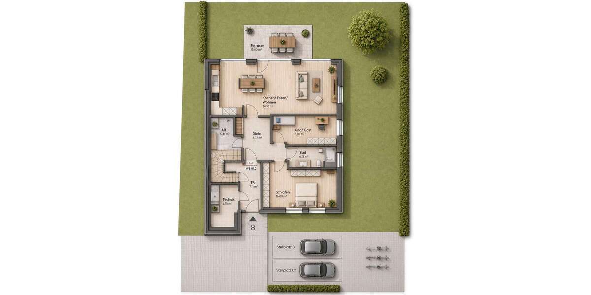 Etagenwohnung Rhede - 3 Zimmer, 89 m&sup2;, 392.000&euro; | Angebot:26987770
