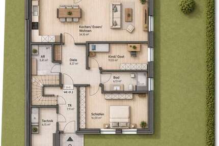 Wohnung Rhede - 3 Zimmer, 89 m&sup2;, 392.000&euro; | Angebot:26987770