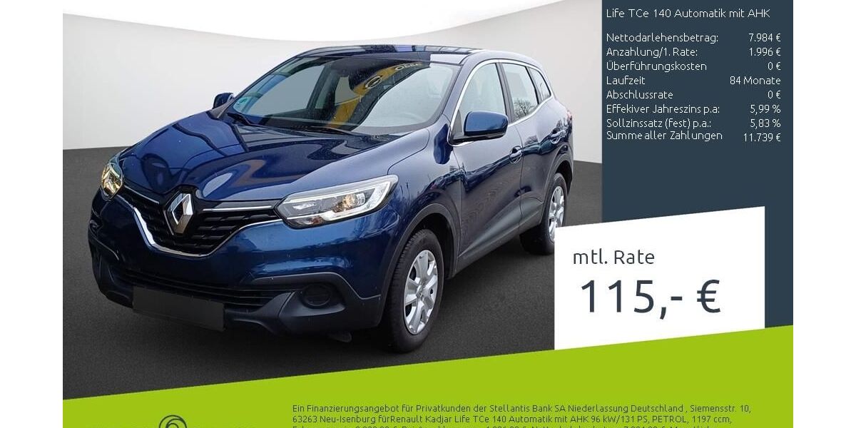 Renault Kadjar 79.645 km 9.639 &euro; Borken 46325