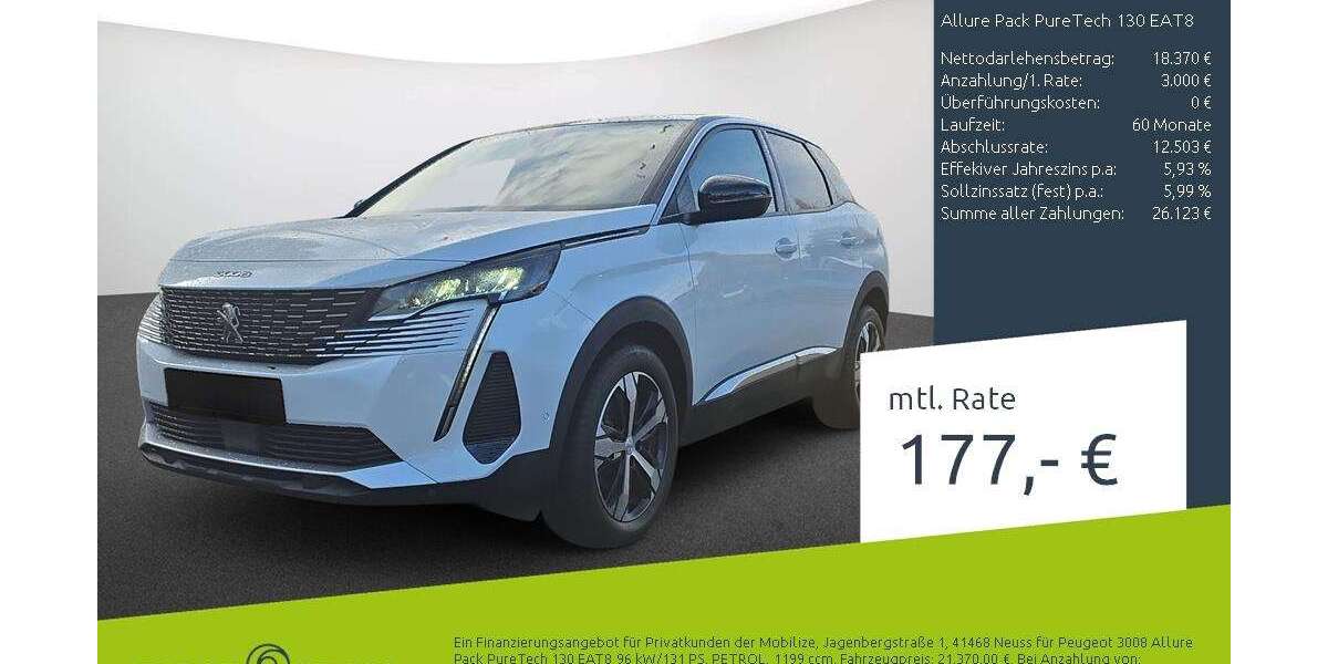 Peugeot 3008 27.315 km 20.979 &euro; Borken 46325