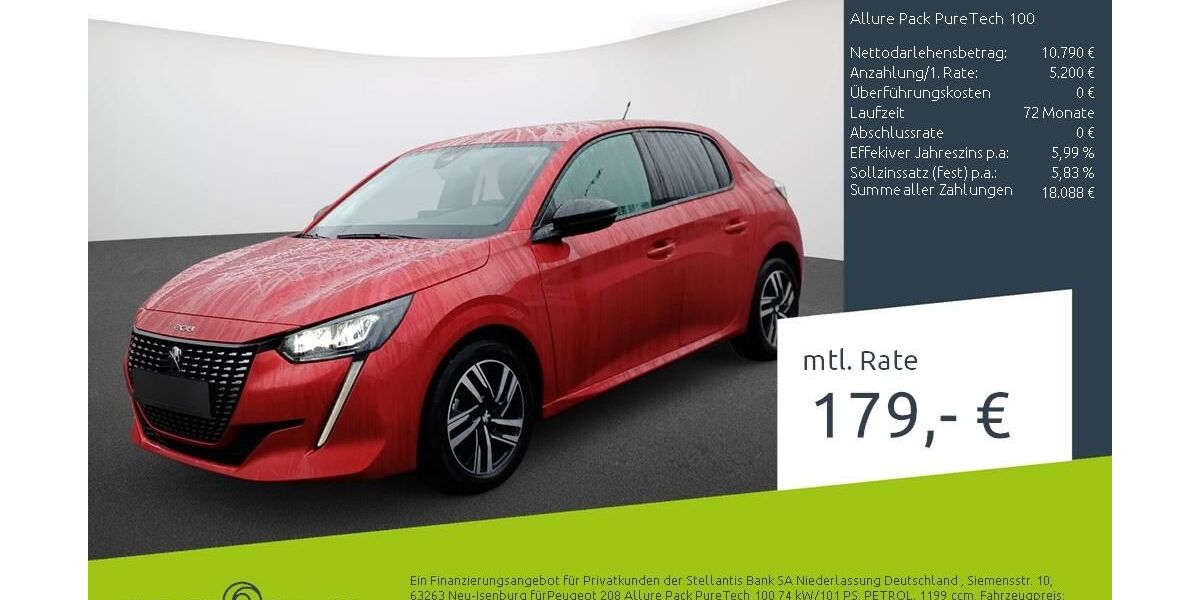 Peugeot 208 25.153 km 14.570 &euro; Bocholt 46395