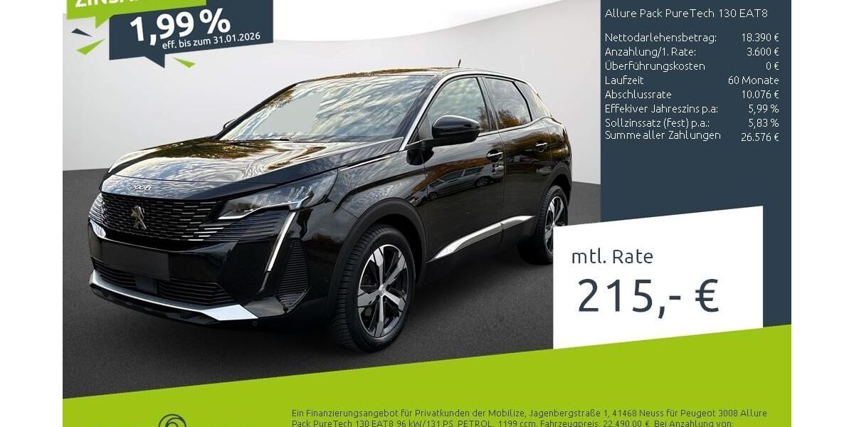 Peugeot 3008 33.672 km 21.889 &euro; Borken 46325