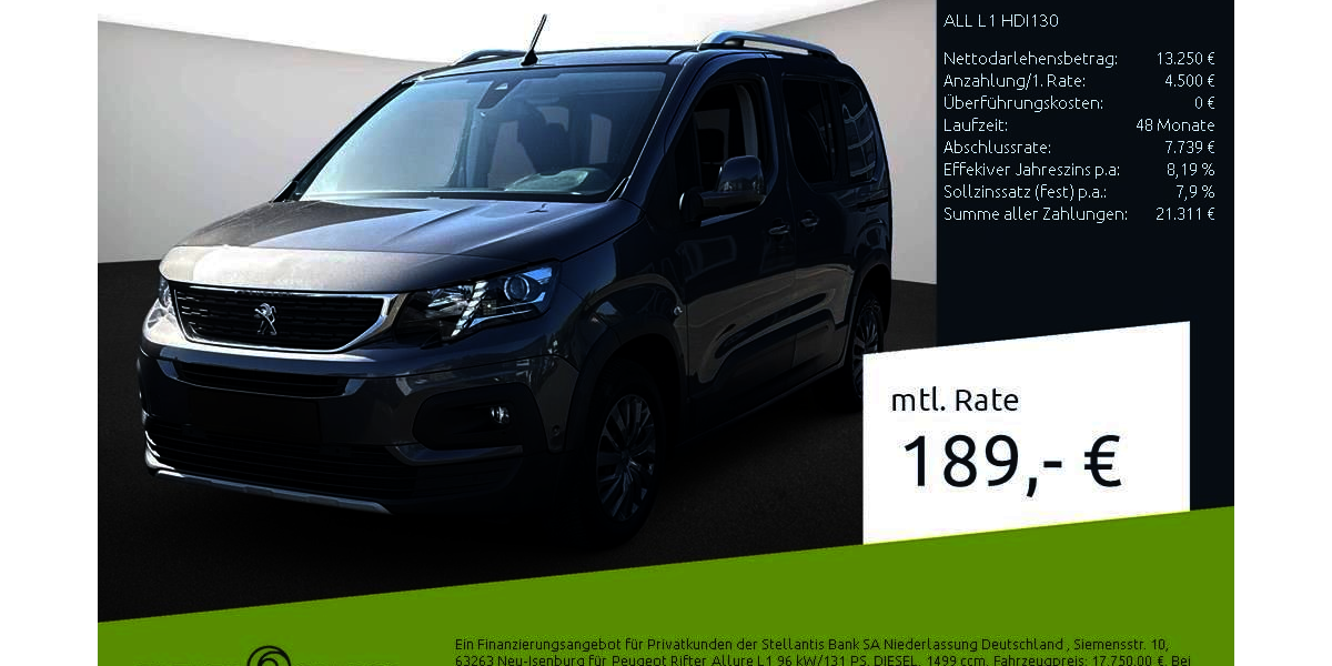 Peugeot Rifter 72.700 km 17.670 &euro; Bocholt 46395