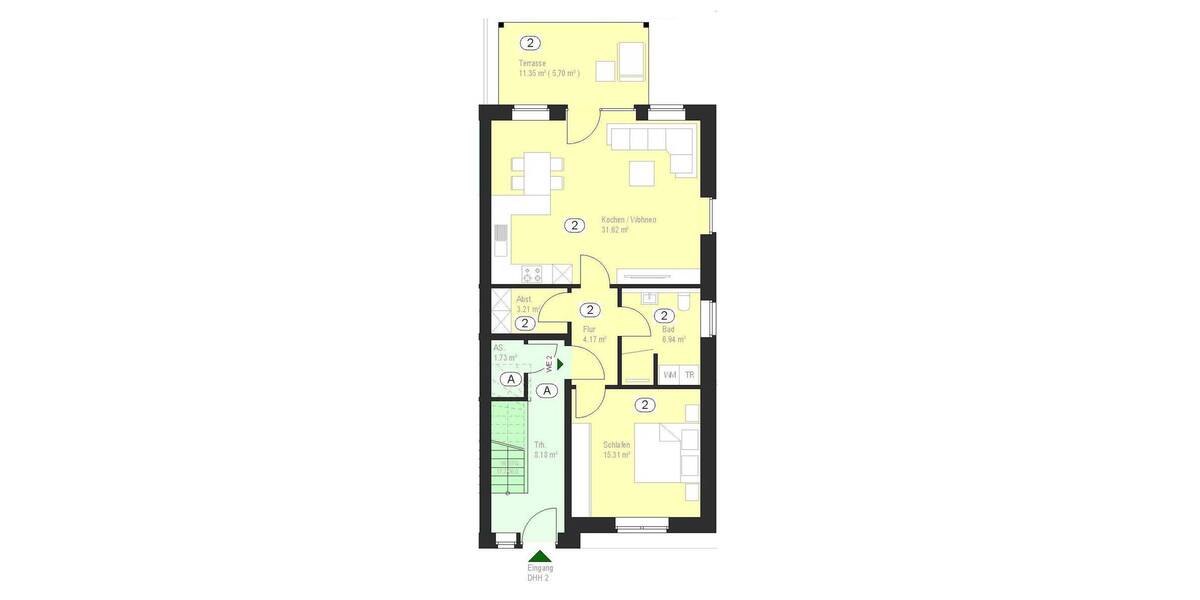 Terrassenwohnung Gescher - 2 Zimmer, 67 m&sup2;, 251.000&euro; | Angebot:25779979