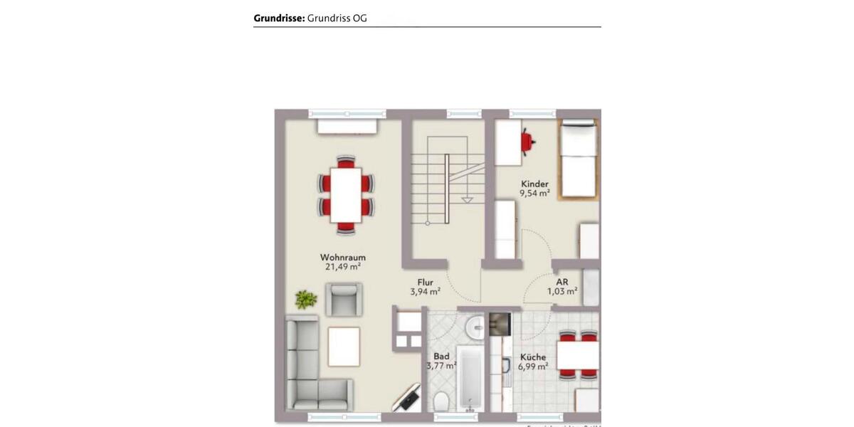 Etagenwohnung Bocholt Stenern - 4.5 Zimmer, 89 m&sup2;, 960&euro; | Angebot:26329351
