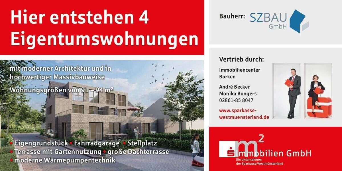 Etagenwohnung Velen - 3 Zimmer, 95 m&sup2;, 341.000&euro; | Angebot:21720724
