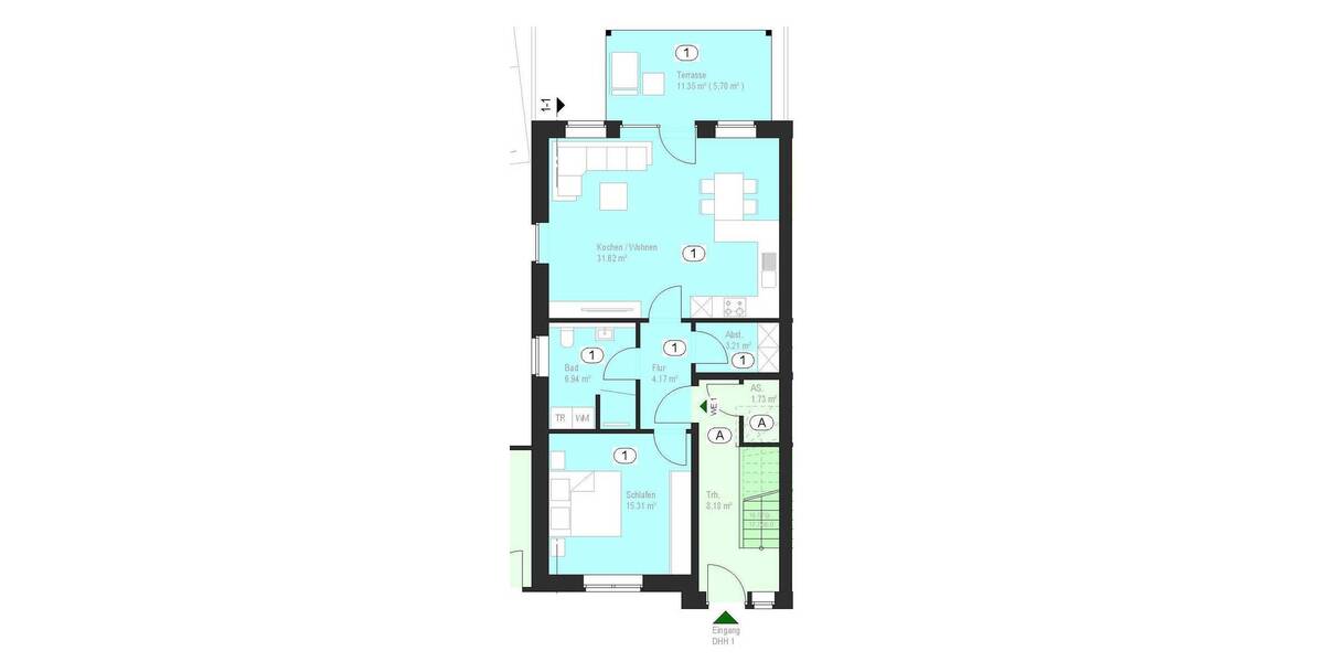 Terrassenwohnung Gescher - 2 Zimmer, 67 m&sup2;, 251.000&euro; | Angebot:25707861