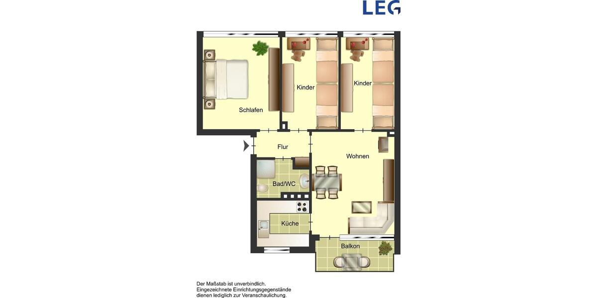 Etagenwohnung Bocholt - 4 Zimmer, 66 m&sup2;, 559&euro; | Angebot:25947764