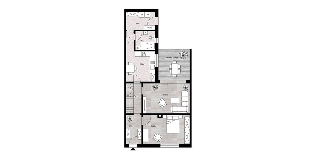Reihenmittelhaus Bocholt Stenern - 4 Zimmer, 120 m&sup2;, 189.000&euro; | Angebot:26797262