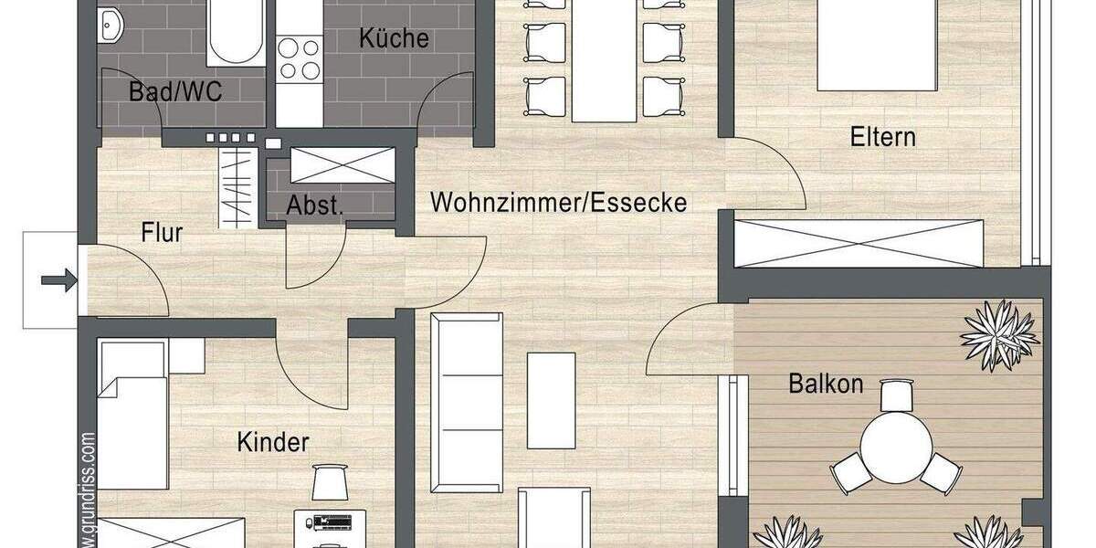 Etagenwohnung Bocholt Stenern - 3 Zimmer, 78 m&sup2;, 169.000&euro; | Angebot:25695766