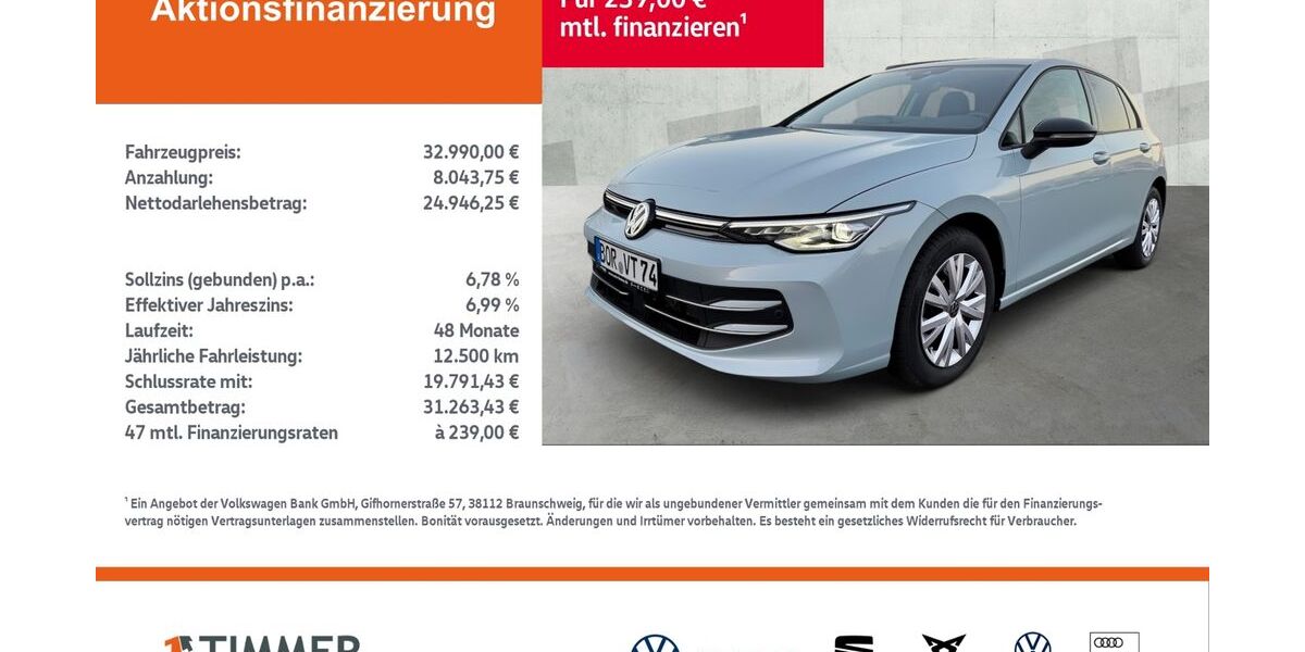 VW Golf 8.999 km 32.990 &euro; Borken 46325