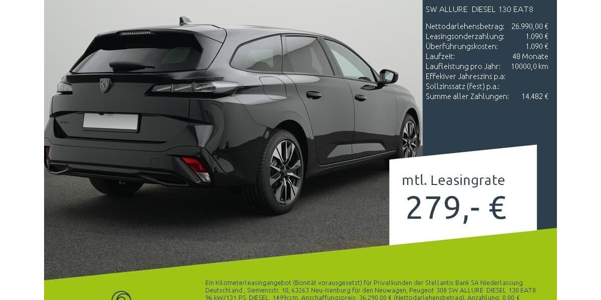 Peugeot 308 1.500 km 25.980 &euro; Borken 46325