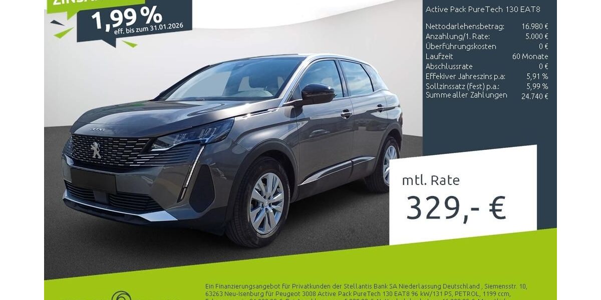 Peugeot 3008 19.282 km 21.989 &euro; Borken 46325