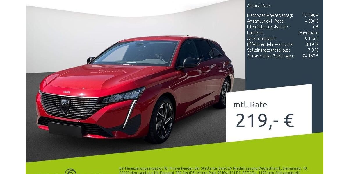 Peugeot 308 39.000 km 19.989 &euro; Bocholt 46395