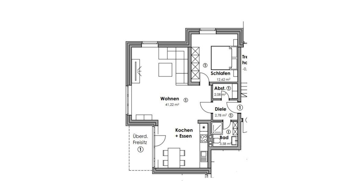 Erdgeschoßwohnung Rhede - 2 Zimmer, 67 m&sup2;, 266.000&euro; | Angebot:25855173