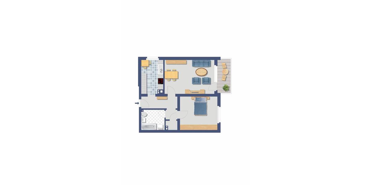 Etagenwohnung Voerde (Niederrhein) - 2.5 Zimmer, 58 m&sup2;, 464&euro; | Angebot:25871607