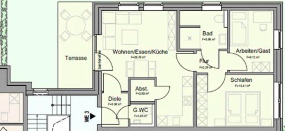 Erdgeschoßwohnung Gescher - 3 Zimmer, 69 m&sup2;, 828&euro; | Angebot:26008436