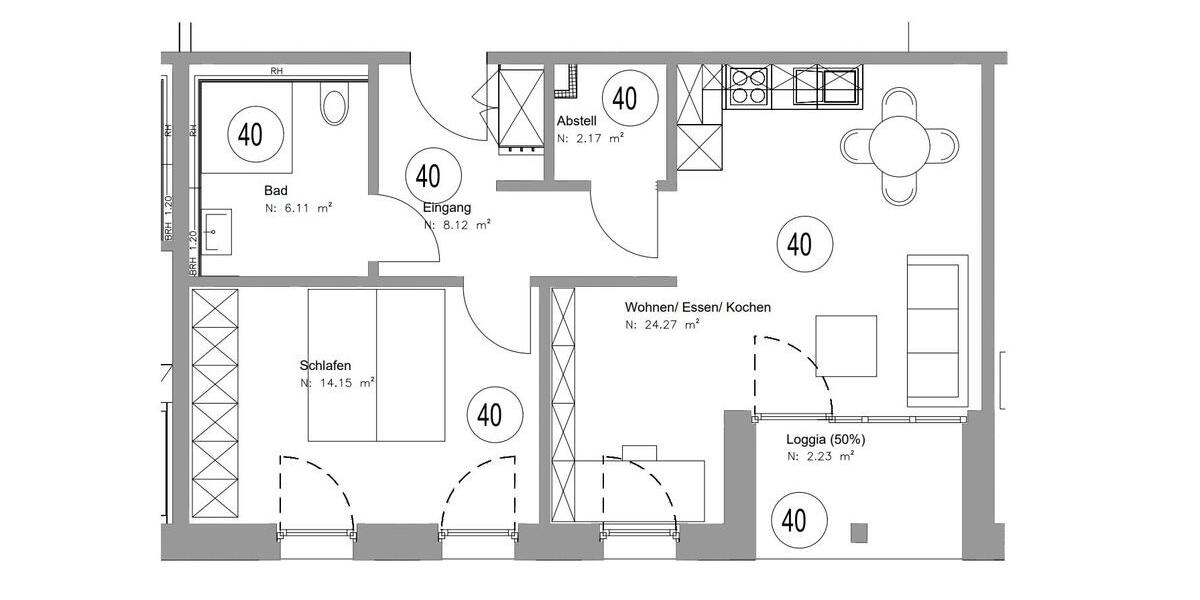 Dachgeschoßwohnung Bocholt - 2 Zimmer, 57 m&sup2;, 900&euro; | Angebot:26019134