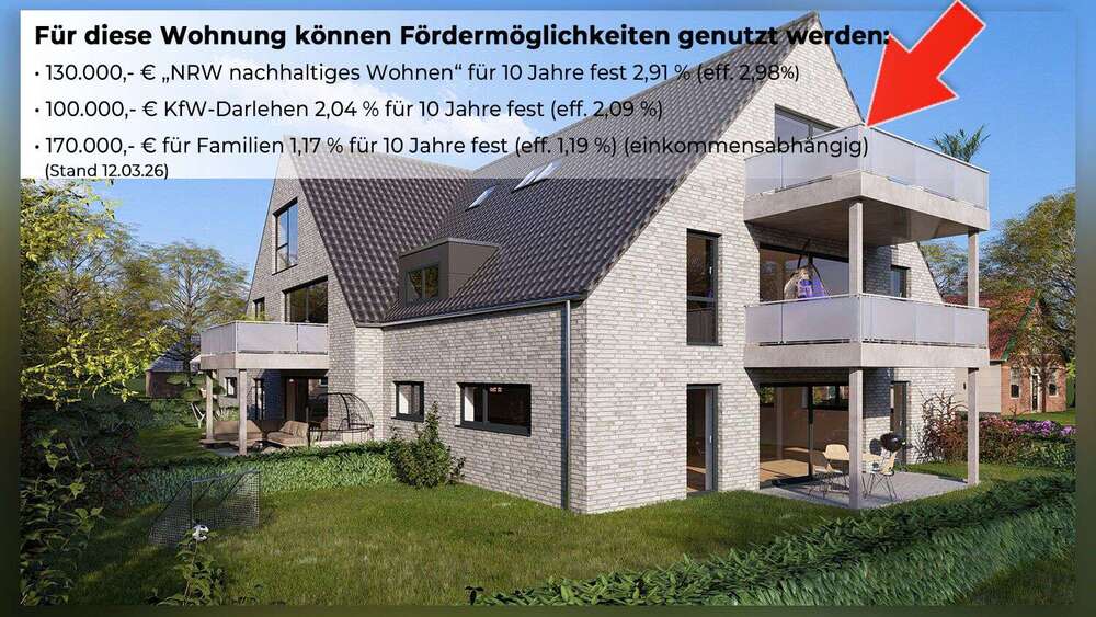 Etagenwohnung Borken - 2 Zimmer, 63 m&sup2;, 259.000&euro; | Angebot:24528021