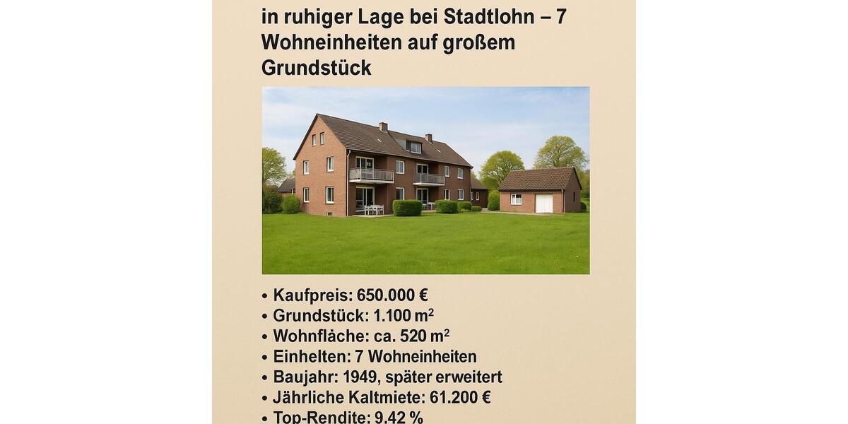 Mehrfamilienhaus, Wohnhaus Stadtlohn - 20 Zimmer, 650.000&euro; | Angebot:21414222
