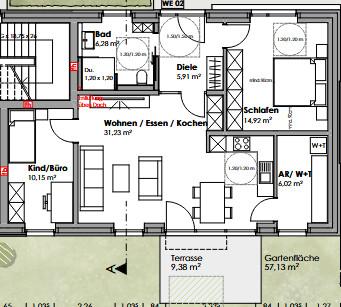 Erdgeschoßwohnung Bocholt Stenern - 3 Zimmer, 79 m&sup2;, 1.110&euro; | Angebot:25444621