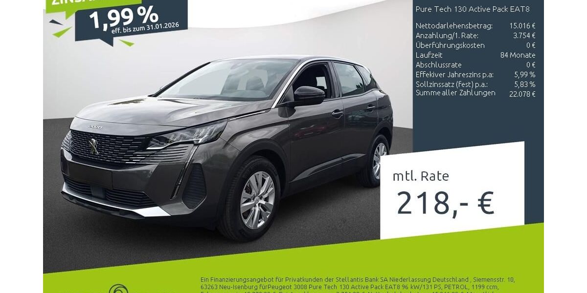 Peugeot 3008 22.665 km 18.770 &euro; Bocholt 46395